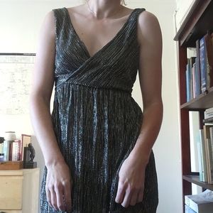 Sparkly Deep V Mini Dress
